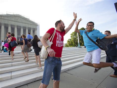 same sex marriage supporters celebrate supreme court rulings cbs news