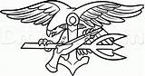 Navy Seal Logo Clipart Eagle Vector Trident Seals Symbol Draw Symbols Step Drawing Tattoos Tattoo Pop Military Dragoart Vectors Land sketch template