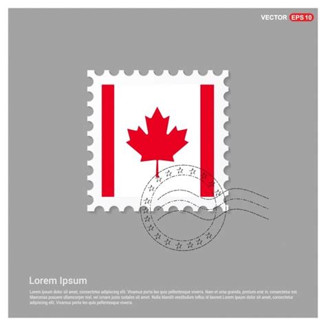 vector canadian flag stamp template
