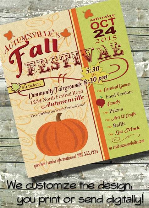 printable fall festival flyer templates cards design templates
