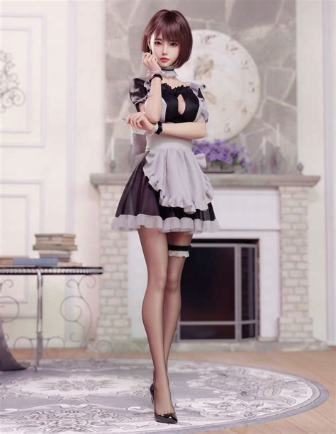 Fantasy Girl High Heels Maid Outfit 3d Luck Zs Wallpaper Resolution