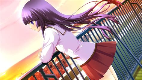 Purple Haired Girl Anime Character Hd Wallpaper Wallpaper Flare
