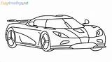 Koenigsegg Agera Draw Step Easy Beginners sketch template