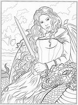 Coloring Pages Vampire Fantasy Adults Adult Fairy Books Dragon Book Colouring Dark Gothic Printable Sheets Color Print Amazon Selina Getdrawings sketch template