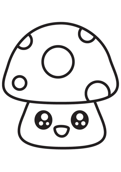 coloring pages cute mushroom coloring page