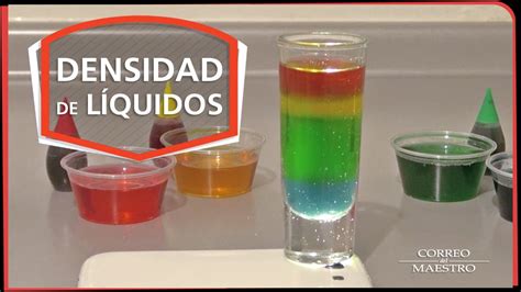 densidad de líquidos experimento youtube
