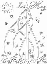 Colouring Maypole sketch template
