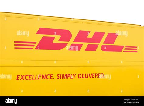 dhl logo high resolution stock photography  images alamy