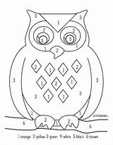 Printable Number Color Pages Owls Kids Template Activities Printables School sketch template