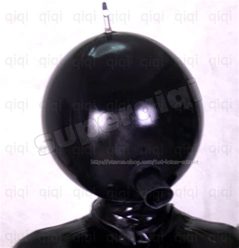 100 latex rubber 0 8mm inflatable ball hood mask costume catsuit