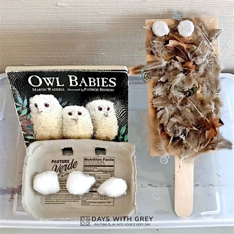 owl babies activity book retell days  grey