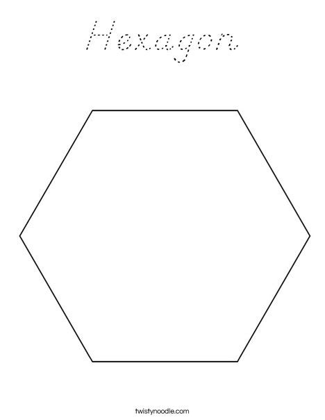 hexagon coloring page dnealian twisty noodle