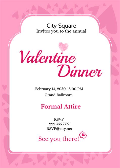 valentines day dinner invitation template  illustrator psd pages