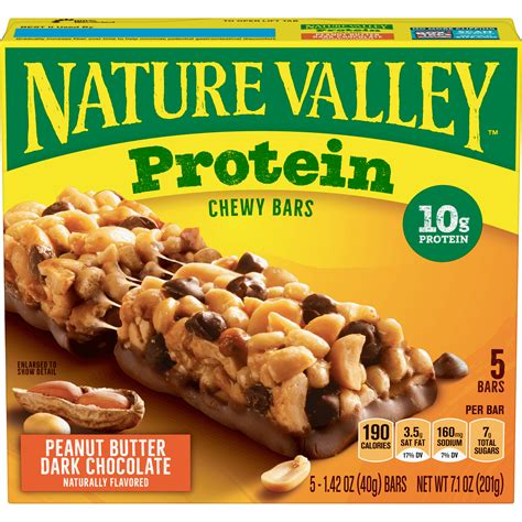 nature valley  protein chewy granola bars peanut butter dark
