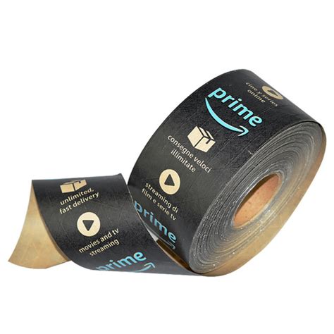 custom printing amazon prime black packing kraft paper tape wholesale