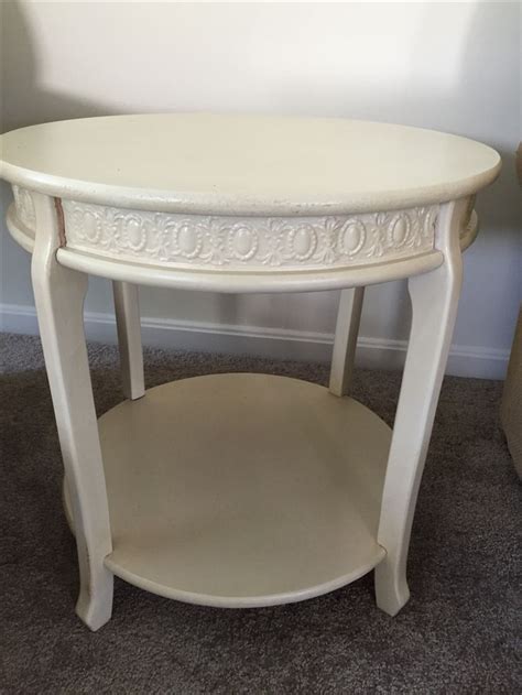 bought  lovely antique white coastal  table  home goods   week