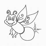 Lightning Bug Bugs Coloring Drawing Getdrawings sketch template