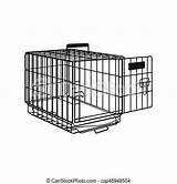 Dog Crate Cage Pet Cat Illustration Metal Vector Wire Transportation Clipart Clip Background Isolated Drawn Sketch Hand Style Icon Drawing sketch template