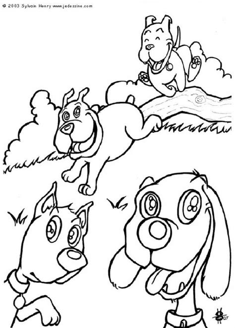 cute dogs  playing coloring page nice dog drawing  kids