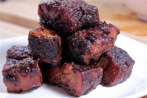 pork burnt ends with spicy butter injection