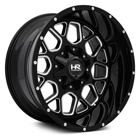 hardrock offroad® h705 gunner wheels gloss black with milled accents rims h705 201252144gbm 127