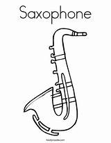 Saxophone Coloring Twistynoodle Worksheet Twisty Change Style Preschool sketch template