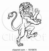 Rampant Lion Clipart Heraldic Illustration Royalty Atstockillustration Vector sketch template