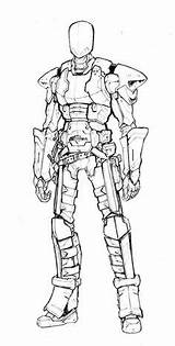 Armor Robot Drawing Suit Armour Fi Sci Power Futuristic Robots Battle Concept Character Humanoid Drawings Sketch Fiction Science Comic Characters sketch template