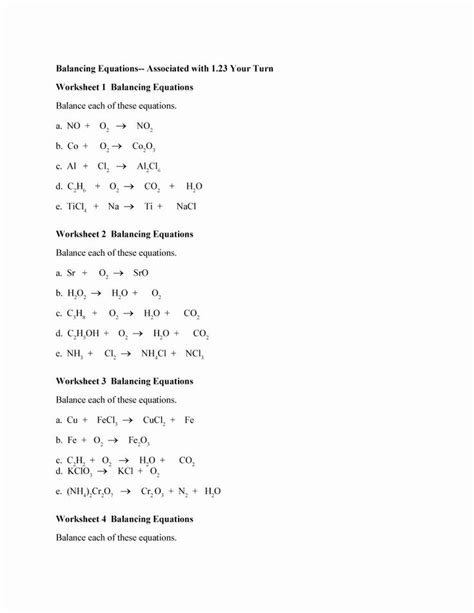 chemfiesta balancing equations practice worksheet answers shotwerk
