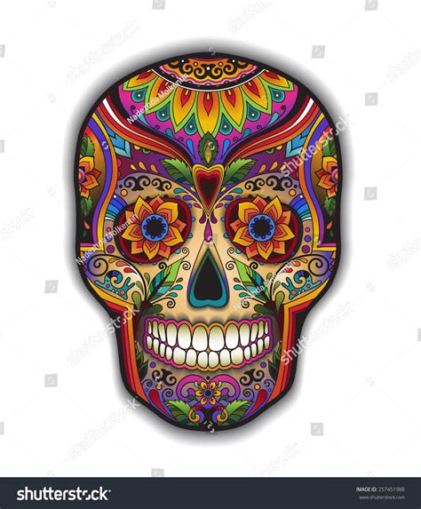print mexican traditional skull   shirt  floral ornament