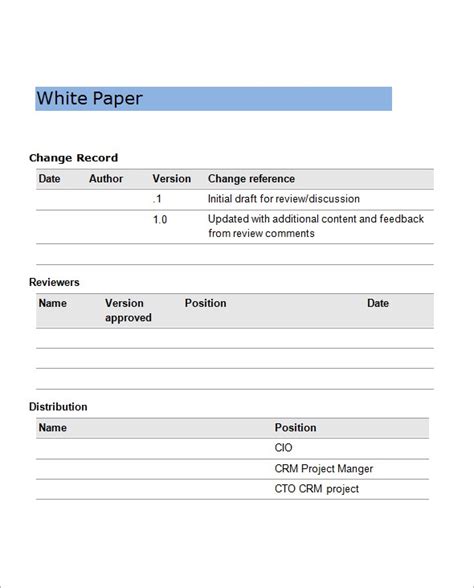 white paper templates  word sample templates