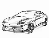 Lamborghini Coloring Printable Pages Template sketch template