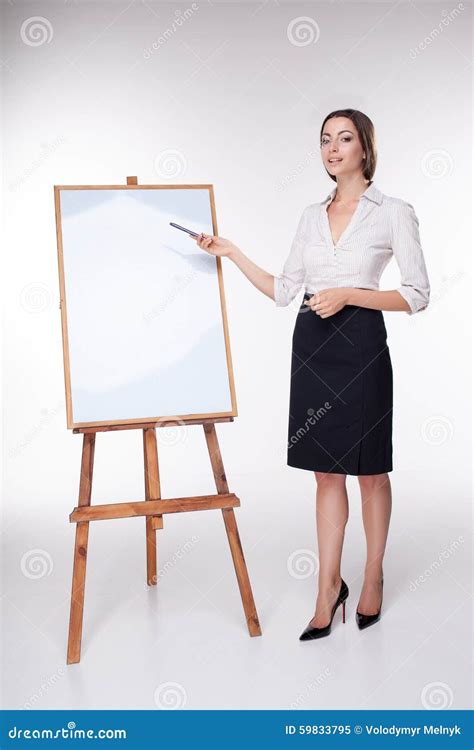 young business woman showing    stock image image  people