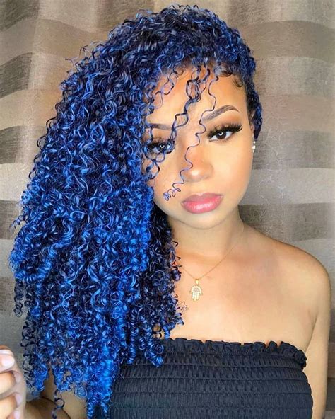 pin  caring  natural hair  fashion hairstyle curly hair styles dyed natural hair blue