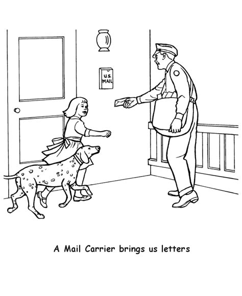 bluebonkers labor day coloring page sheets postal carrier   worker