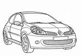 Renault Clio Sport Coloring Pages Rs Printable Car sketch template