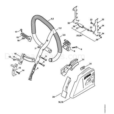 stihl ms  chainsaw ms    rz parts diagram mscmrz  wrap  handle