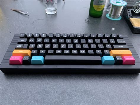 ring modded aliexpress case   sa keycaps  black hyperglides combo