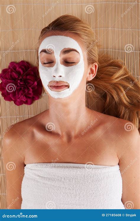 woman   face mask   spa stock photo image  female resort