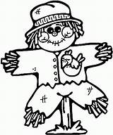 Scarecrow Coloring Pages Halloween Printable Kids Clipart Scarecrows Fall Fun Color Cute Colored Print Worksheets Easy Printables Preschool Simple Pumpkin sketch template