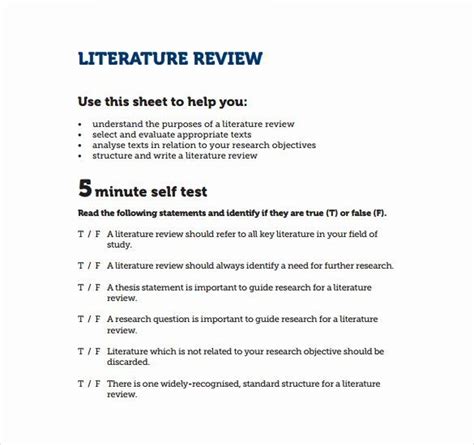 book review template  luxury sample literature review template