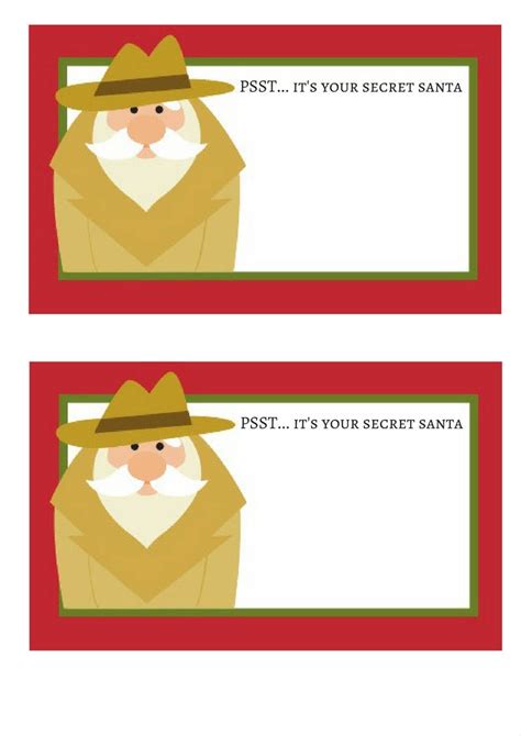 secret santa gift tag printable printable word searches