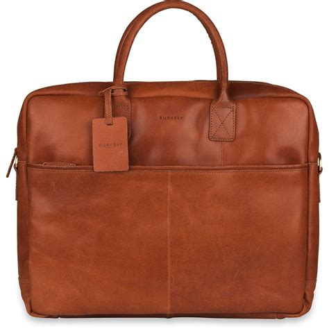 burkely leren laptoptas   fundamentals vintage max big worker cognac