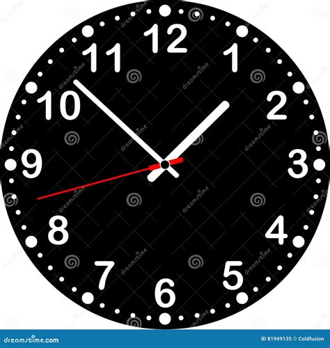 klok met zwarte wijzerplaat vector illustratie illustration  ronde zwart