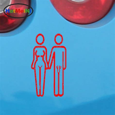 hotmeini wholesale car styling straight couple car sticker funny nude