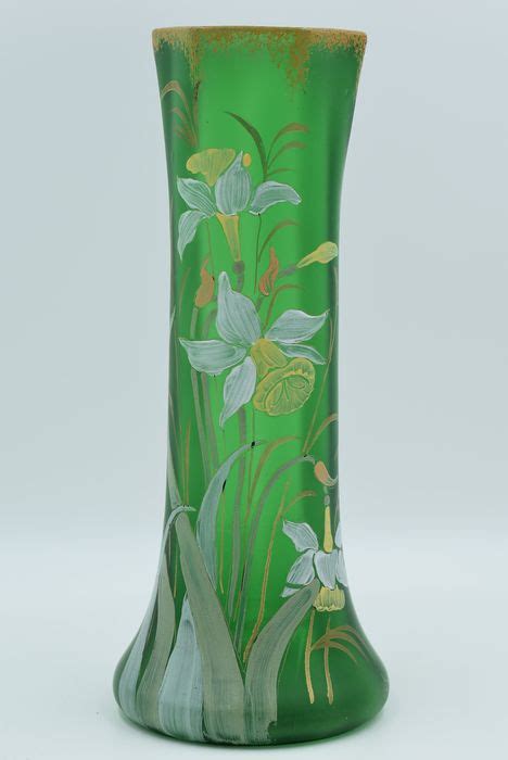 Art Nouveau Vase Painted Glass Catawiki