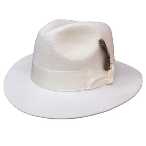 classic white men  wool felt fedora hat godfather hat american style
