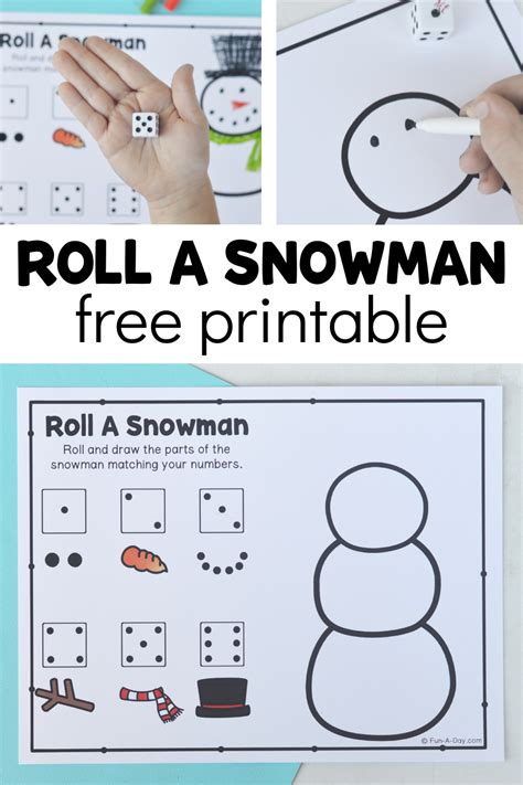 roll  snowman  printable game garmur design