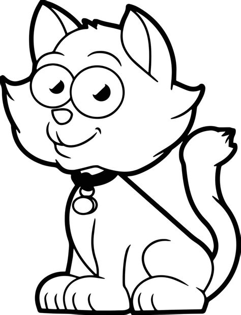 cartoon cat  coloring page mcoloring cat coloring page cute