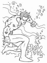 Aquaman Coloring Pages Wonder sketch template